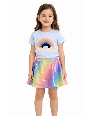 Camiseta Branca Colorfull Raibow