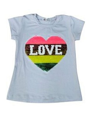 Camiseta Branca  Love Neon