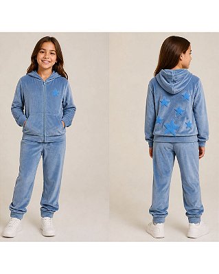 Conjunto Plush Estrelar Azul Bebê