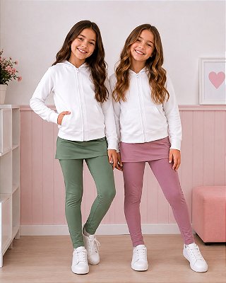 Legging Com Saia Rose Gold