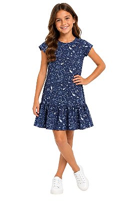 Vestido Geladinho Universo Azul