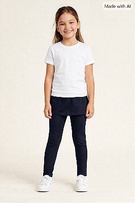 Legging Com Saia Reta Marinho Noite