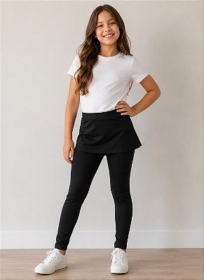 Legging Com Saia Reta Preta