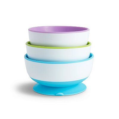 Kit Alimentacao Bebe Com 3 Tigelas Bowl Infantil Munchkin