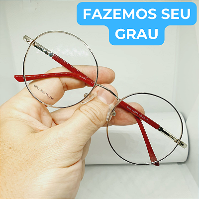 Óculos de GRAU Unissex de metal Redondo armação prata óculos modelo CV305
