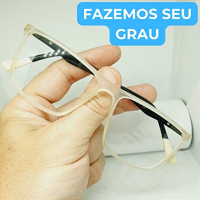 Armação para óculos de GRAU masculino branco fosco modelo CV270