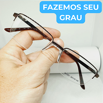 Armação para Óculos de GRAU masculino metal quadrado modelo ferrugem CV264