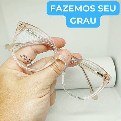 Armação para óculos de grau feminino Redondo Estilosa armação Rosa modelo CV1008