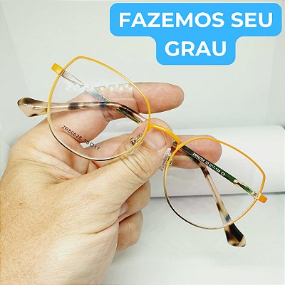 Óculos armação de GRAU feminino Infantil gatinho blogueira Metal modelo CV29