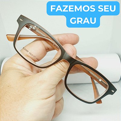Armação para óculos de GRAU masculino marrom moderno estiloso modelo CV274