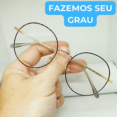 Armação para óculos de grau feminino metal redondo armação modelo CV1035