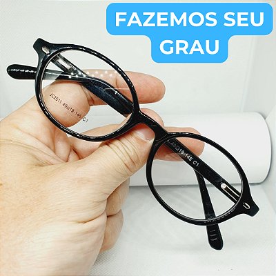 Armação para óculos de Grau unissex preto modelo CV332