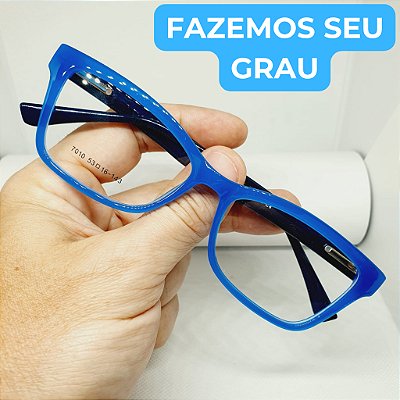 Armação para óculos de grau Unissex azul moderno modelo CV331