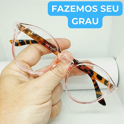 Armação para Óculos de GRAU feminino rosa Estilosa armação modelo CV1119