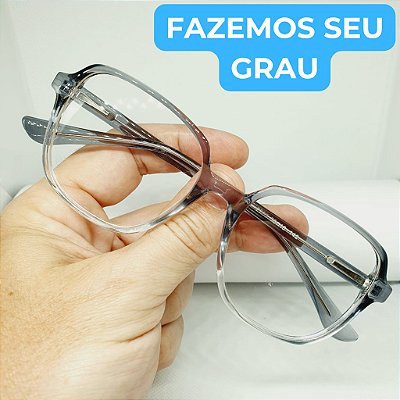 Armação para óculos de grau feminino Cinza estilo blogueira armação modelo CV1108