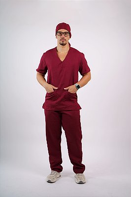 Pijama Masculino Gabardine Vinho