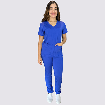 Pijama Clássico em Malha cor: Royal