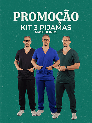 PROMOÇÃO 3 Conjuntos Pijama MASCULINO em Oxford
