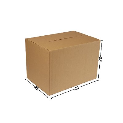Caixa de Papelão para Transporte e Mudança N.06 40x25x22 cm Parda (Pacote c/ 5 unids)