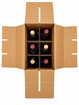 Caixa para Bebidas e Garrafas N.08 (6 Garrafas) 31X21x40 cm (Pacote c/ 5 unids)