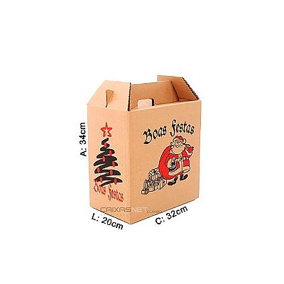Caixa para Cesta de Natal Mod. G 32x20x34 cm Parda (Pacote c/ 10 unids)