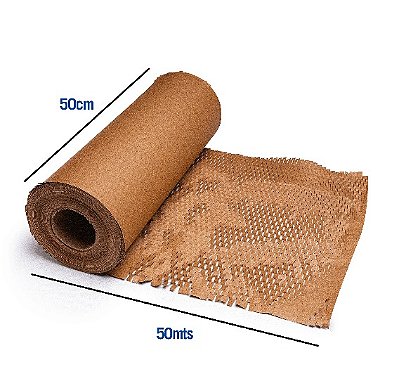 Bobina de Papel Colmeia Kraft - 80g L:50 cm x C:50 mts (1 unid)
