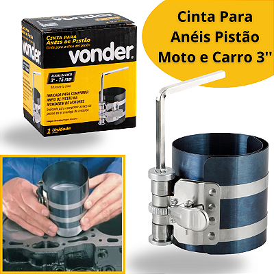 Cinta Para Anéis De Pistão 3'' Altura 75mm - Abertura 53 a 125mm Vonder