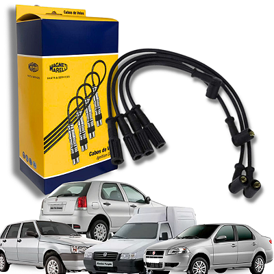 Cabos de Velas Ignição Fiat Fire 1.0 8v Palio Siena Uno Até 2003 Magneti Marelli