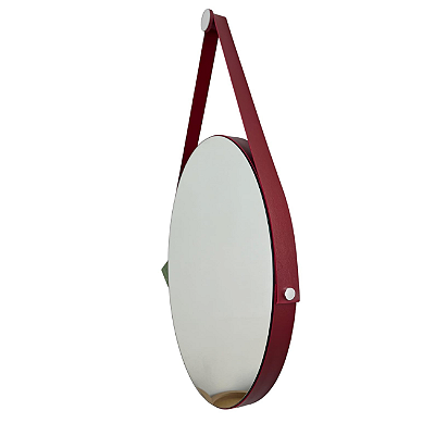 Espelho Decorativo Redondo  50 cm    COR  VERMELHO EXCLUSIVO