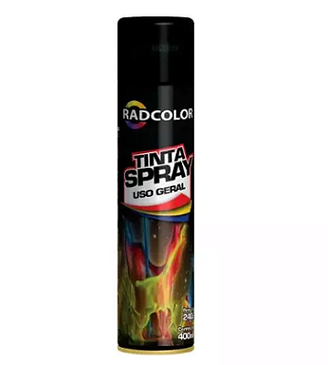 TINTA SPRAY PRETO BRILHANTE 400ML - 240g