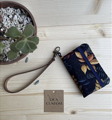 MINI CARTEIRA CHAVEIRO - AZUL MARINHO