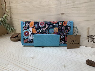 CARTEIRA MEL - FLORAIS AZUIS