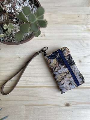 MINI CARTEIRA CHAVEIRO - OUTONO AZUL MARINHO