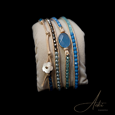 PULSEIRA PEDRA E POESIA AZUL