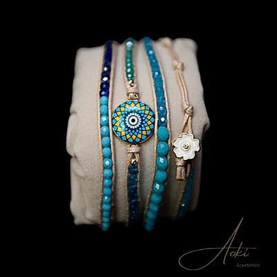 PULSEIRA MANDALA AZUL