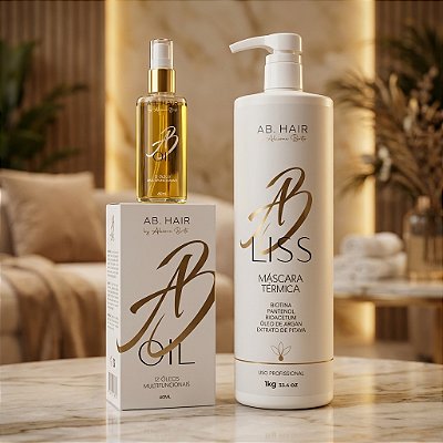 Máscara Térmica Profissional de Alisamento Saudável + Óleo de Manutenção