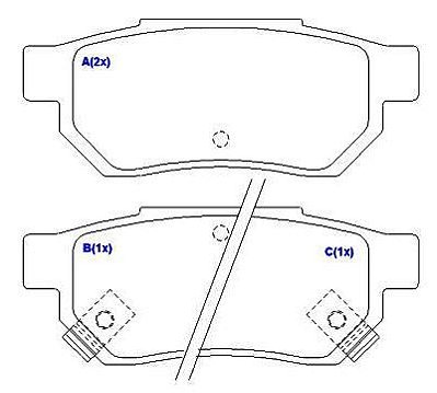 PASTILHA TRAS.HONDA CIVIC 1.6
