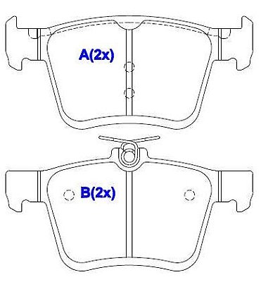 PASTILHA FREIO TRASEIRA NOVO GOLF 1.4 2.0 14/...
