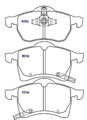 PASTILHA DIANTEIRA VECTRA 2.4 16V