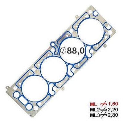 JUNTA CABECOTE ASTRA MONZA VECTRA 1.8 2.0 2.2 8V 1.60 MM (METALICA)