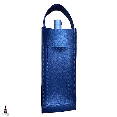 Bolsa de Couro Vegano Azul - Ganha 1 saca-rolhas