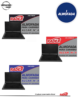 Almofada para Carimbo Carimbeira Grande Nº4 16,8x9,8cm Radex com Tinta