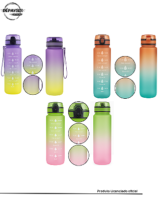 Garrafa Squeeze De Água Para Academia 1l Fitness Tie Dye - Ideal para Treino, Musculação e Academia