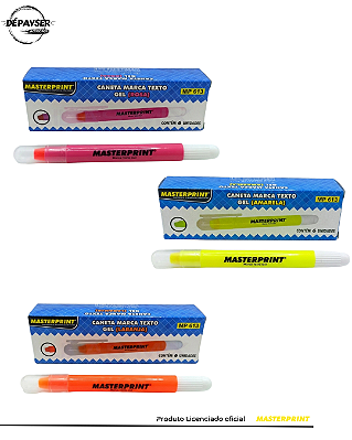 Kit Marca Texto Caneta Gel Caixa Com 6 Unidades Masterprint