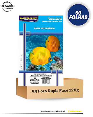 Papel Fotográfico Dupla Face Brilhante A4 120g – 50 Folhas Masterprint