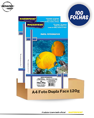 Papel Fotográfico Glossy Dupla Face A4 120g - 100 Folhas Masterprint