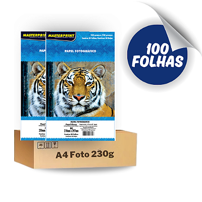 Papel Fotográfico Glossy Brilhante A4 230g - 100 Folhas Masterprint Premium