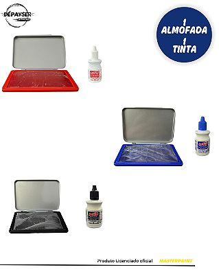 Almofada para Carimbo Carimbeira Grande Nº3 12,8 X 8,4cm Masterprint + 1 Tinta Brinde Radex