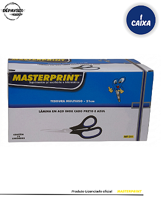 Tesoura Multiuso 21cm Aço Inox Caixa com 12 Unidades - Masterprint Mp511