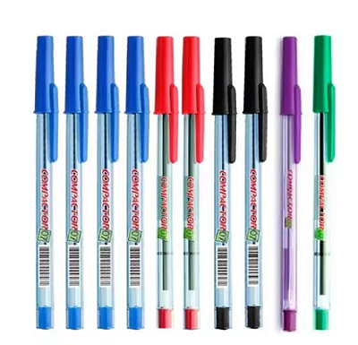 Kit 10 Canetas Esferográficas Compactor 0.7mm Ponta Fina Premium – Escrita Suave e Precisa